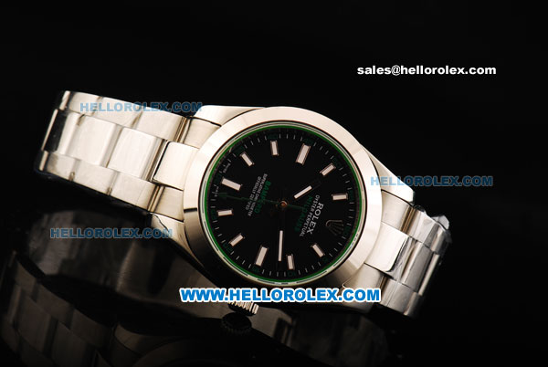 Rolex Milgauss Automatic Movement Full Steel with Black Dial and Green Sapphire - Bamford Limited Edition - Click Image to Close